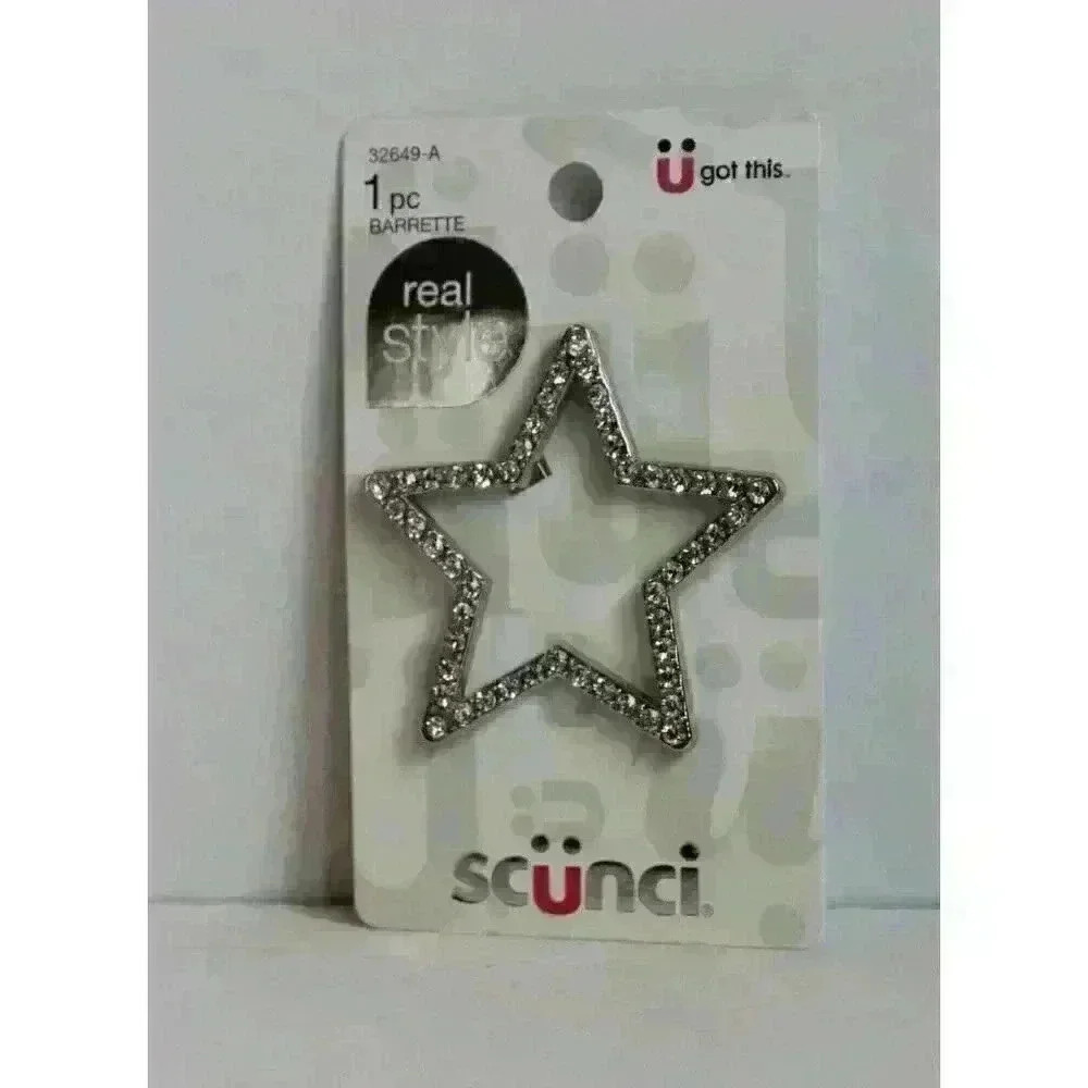 Scunci Rhinestone Star Barrette #32649-A (2pc)‎